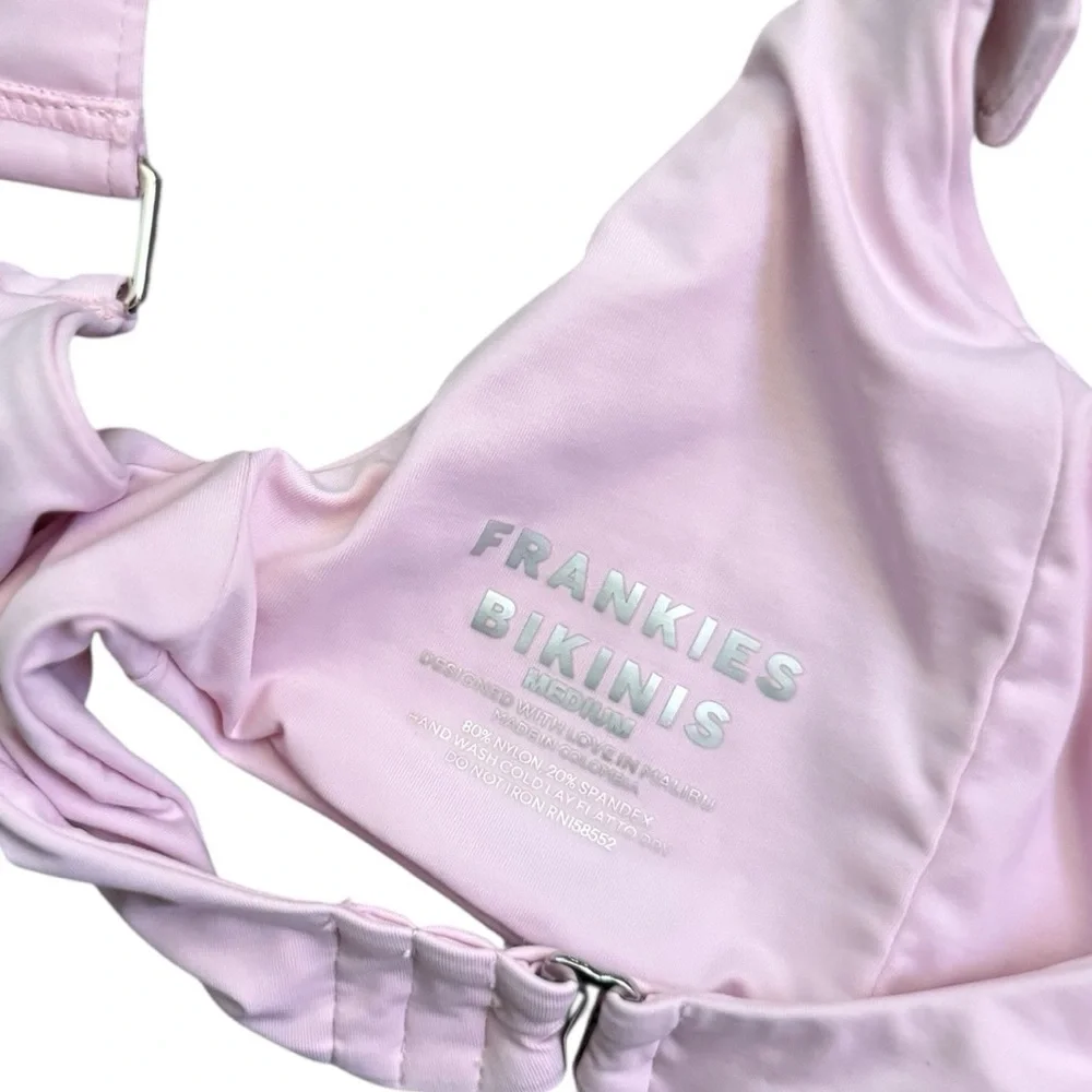 FRANKIES BIKINIS Tate Buckle Light Pink Swim Bikini Top